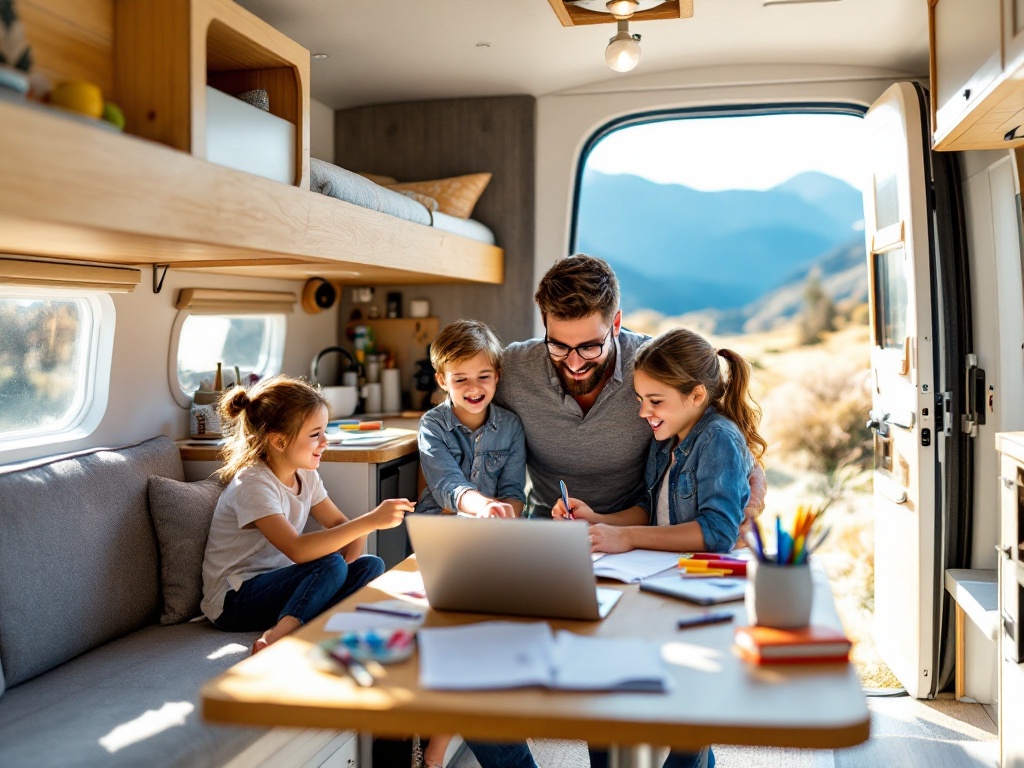 Best Travel Trailer for Full-Time Living with a Family: Homeschooling Setup